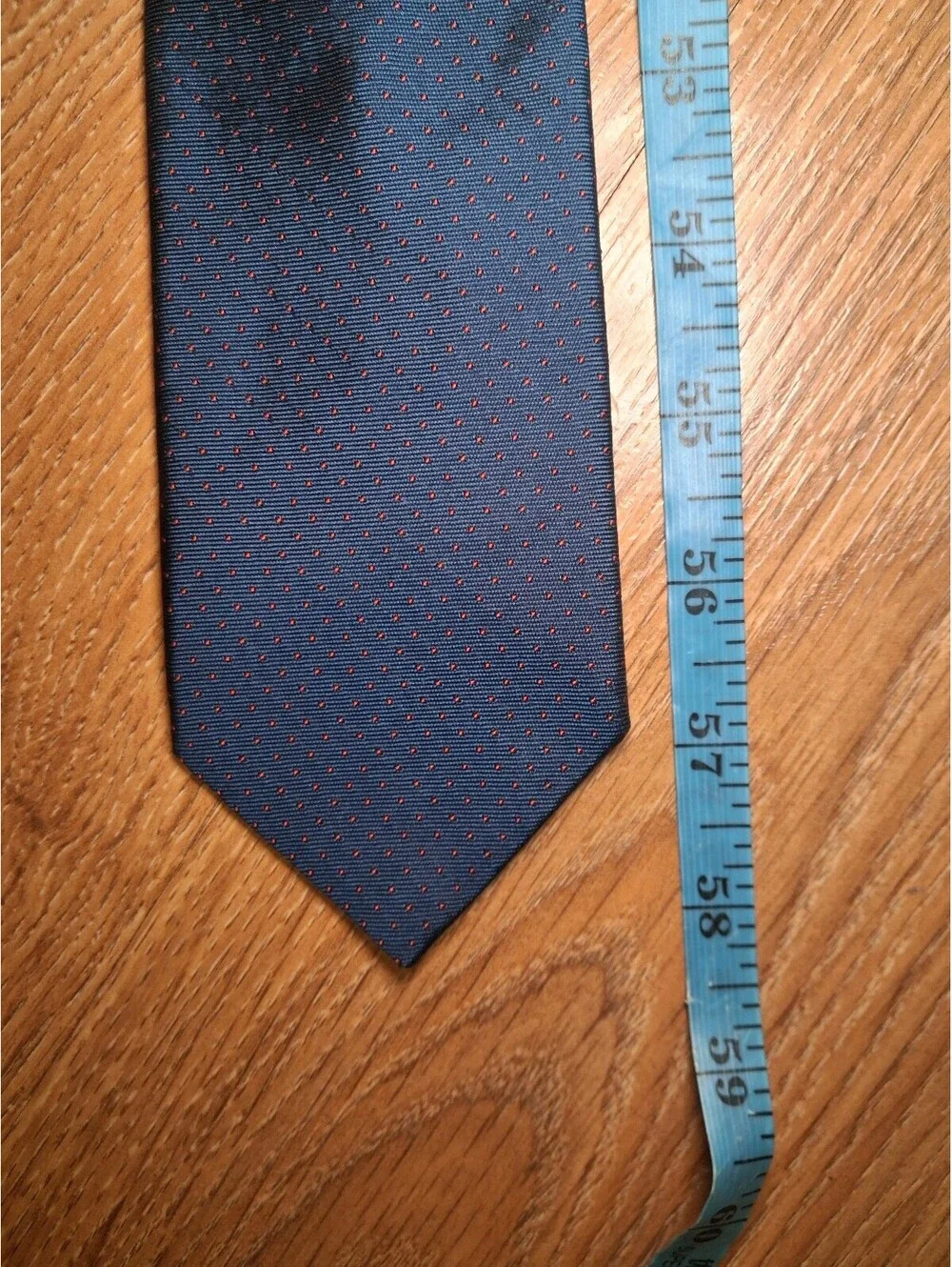 J Crew Silk Tie Navy Polka Dot Handmade in USA Slim Skinny